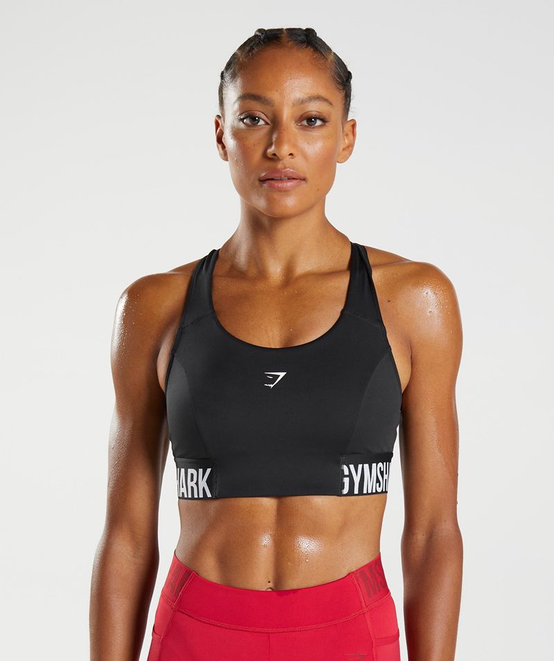 Women's Gymshark Training Brandmark Sports Bra Black | USA 4950-ABRSU