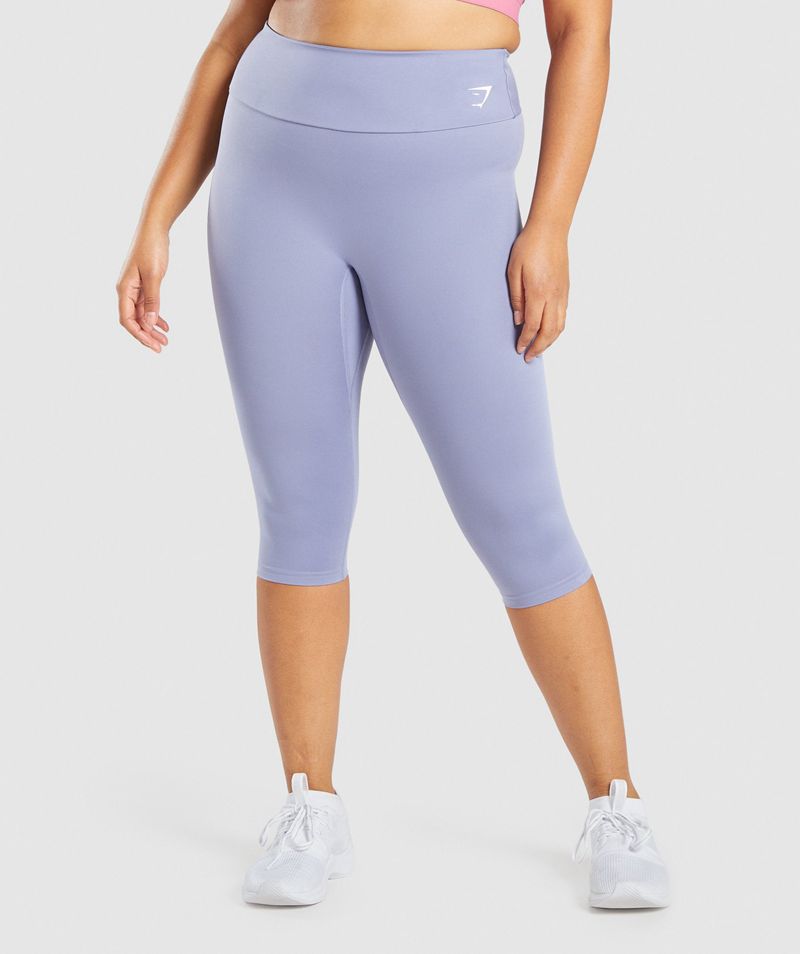 Women's Gymshark Training Cropped Leggings Light Blue | USA 1976-SMGEQ