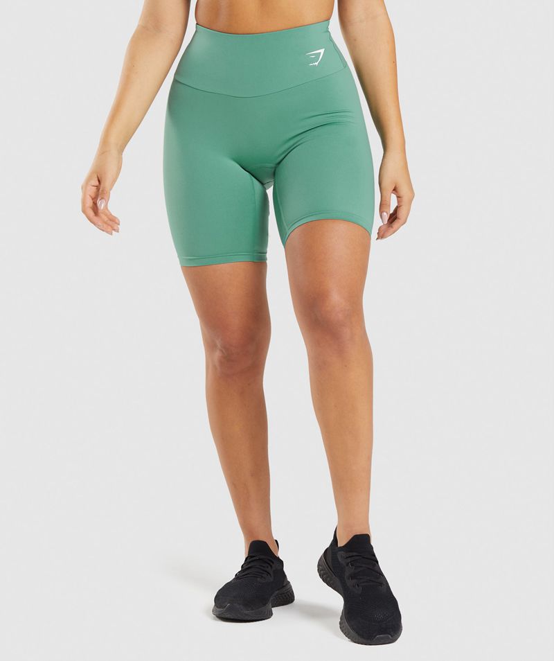 Women's Gymshark Training Cycling Shorts Green | USA 0456-DBTJU