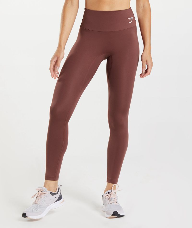 Women's Gymshark Training Leggings Burgundy | USA 7390-WULOC