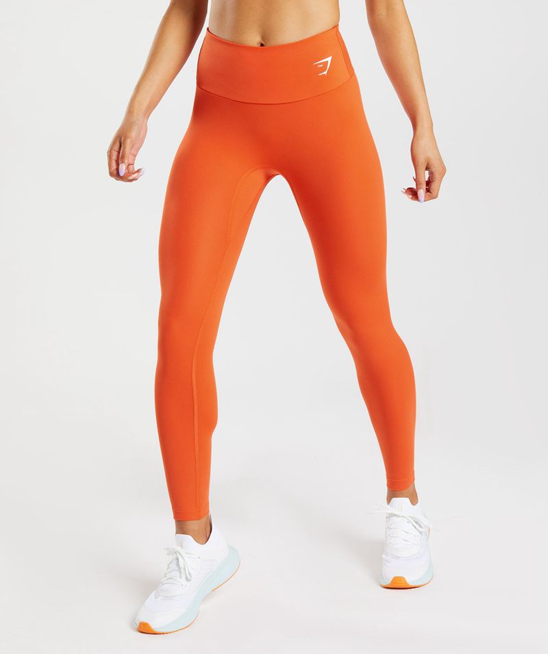 Women's Gymshark Training Leggings Orange | USA 0425-NYRFQ