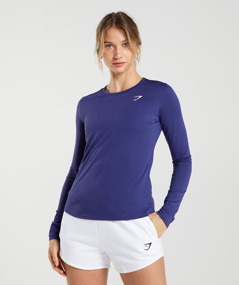 Women's Gymshark Training Long Sleeve Tops Purple | USA 7123-RWLZB