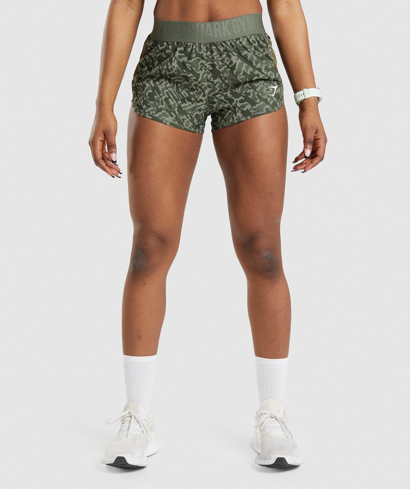 Women's Gymshark Training Loose Fit Shorts Green | USA 3201-XYNEW