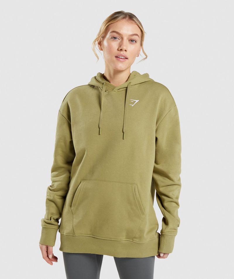 Women's Gymshark Training Oversized Hoodie Green | USA 2391-GUYQP