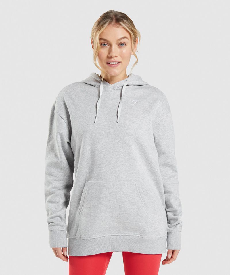 Women's Gymshark Training Oversized Hoodie Light Grey | USA 9063-GDOKL