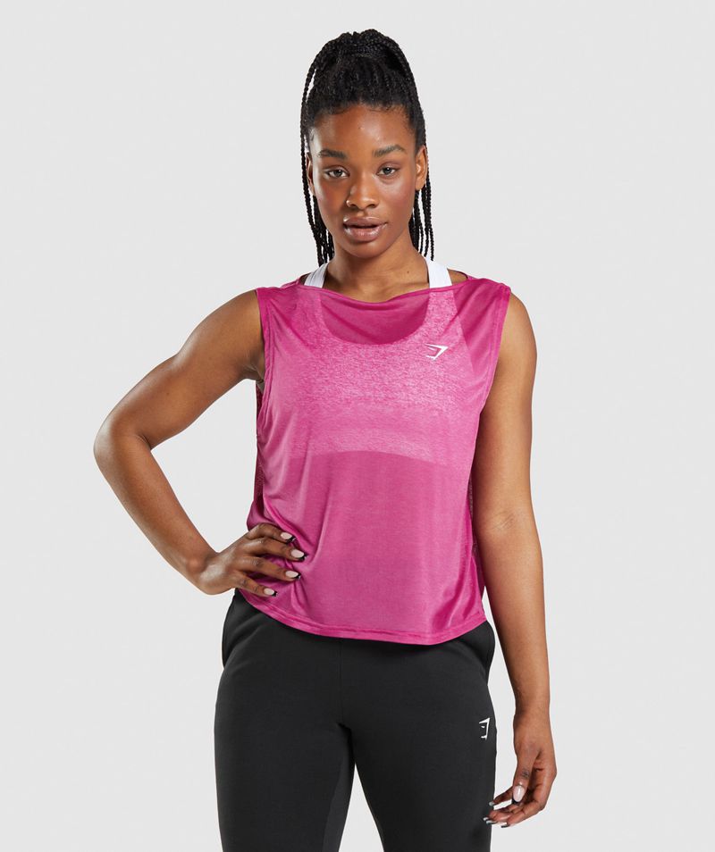 Women's Gymshark Training Oversized Tank Tops Pink | USA 8364-KYVSC