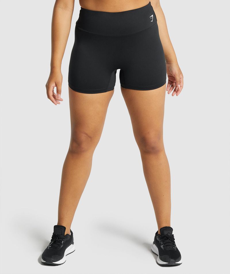 Women's Gymshark Training Shorts Black | USA 9754-AGOLX