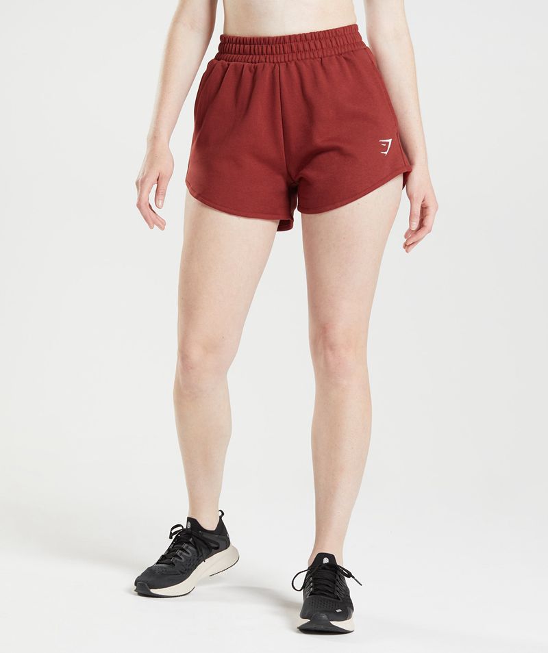 Women's Gymshark Training Sweat Shorts Red | USA 8607-VTIPQ