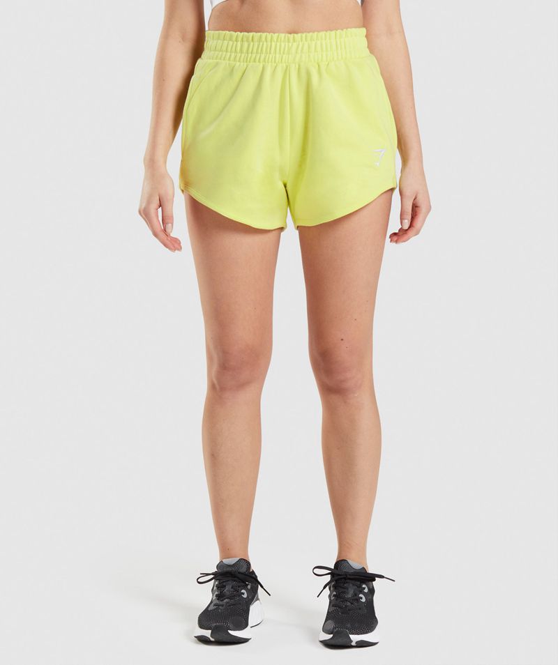 Women's Gymshark Training Sweat Shorts Yellow | USA 1238-QTYOA