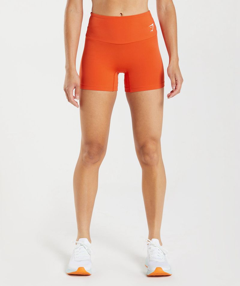 Women's Gymshark Training Tight Shorts Orange | USA 8091-DSLPM