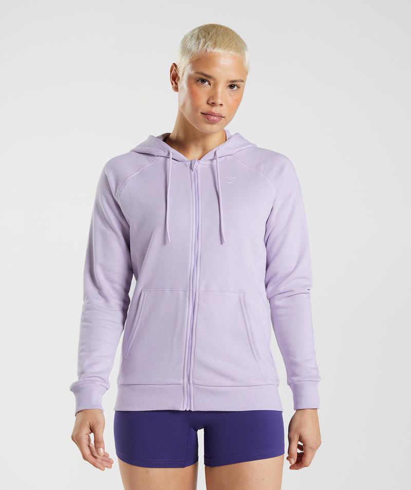 Women's Gymshark Training Zip Hoodie Purple | USA 5289-VUYTP