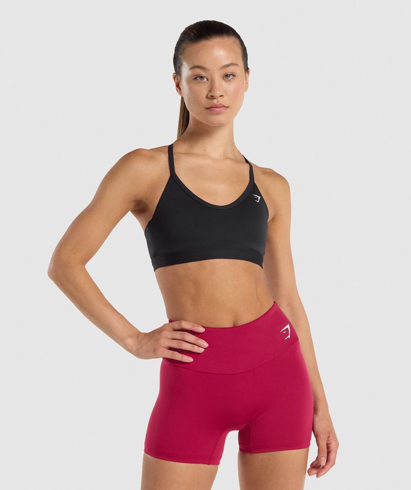 Women's Gymshark V Neck Sports Bra Black | USA 8342-AHIKN