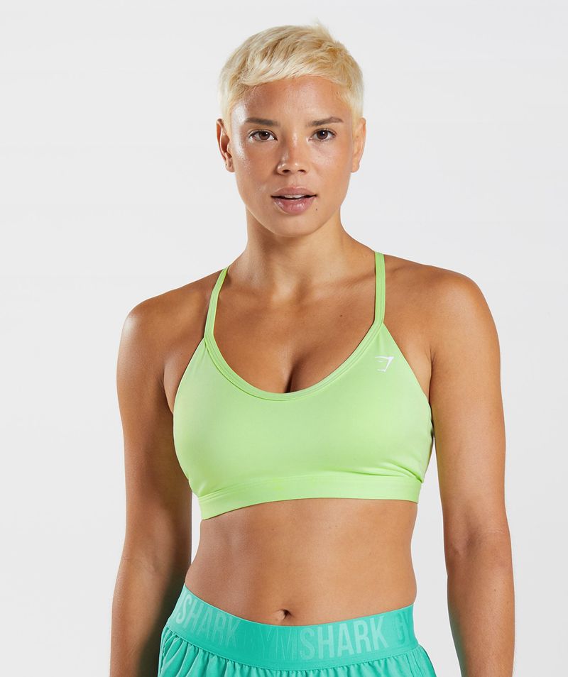 Women's Gymshark V Neck Sports Bra Green | USA 1367-WOVKQ