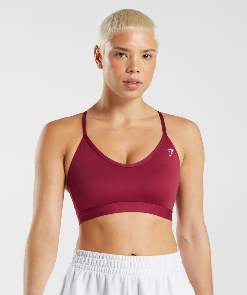 Women's Gymshark V Neck Sports Bra Pink | USA 6235-LOFJH