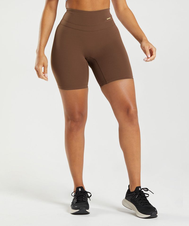 Women's Gymshark Whitney Cycling Shorts Brown | USA 8069-XLHJG