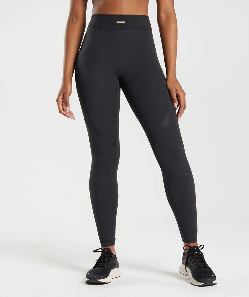 Women's Gymshark Whitney Mesh Leggings Black | USA 4985-VSRBJ