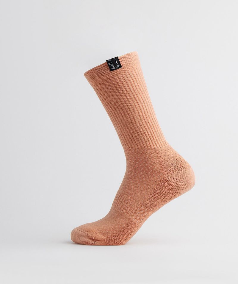 Women's Gymshark Whitney Tab Crew 1pk Socks Beige | USA 3628-ZHEMR