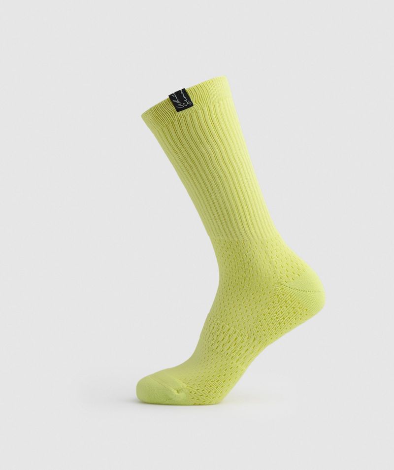 Women's Gymshark Whitney Tab Crew 1pk Socks Green | USA 6308-DJTRM