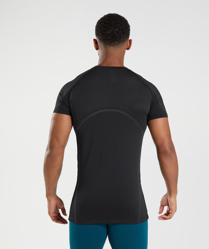 Men's Gymshark 315 Seamless T-Shirts Black | USA  2468-VKIRZ