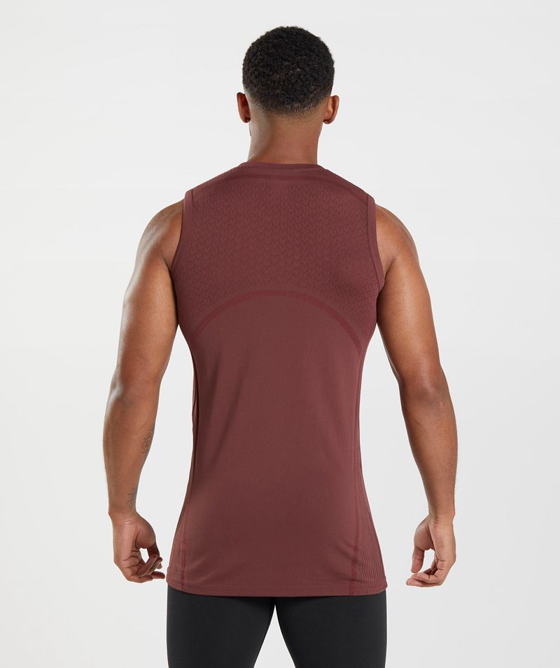 Men's Gymshark 315 Seamless Tank Tops Burgundy | USA  8956-CYROF