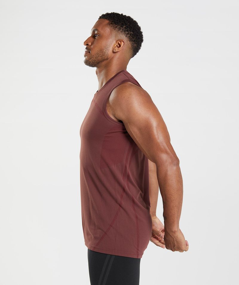 Men's Gymshark 315 Seamless Tank Tops Burgundy | USA  8956-CYROF