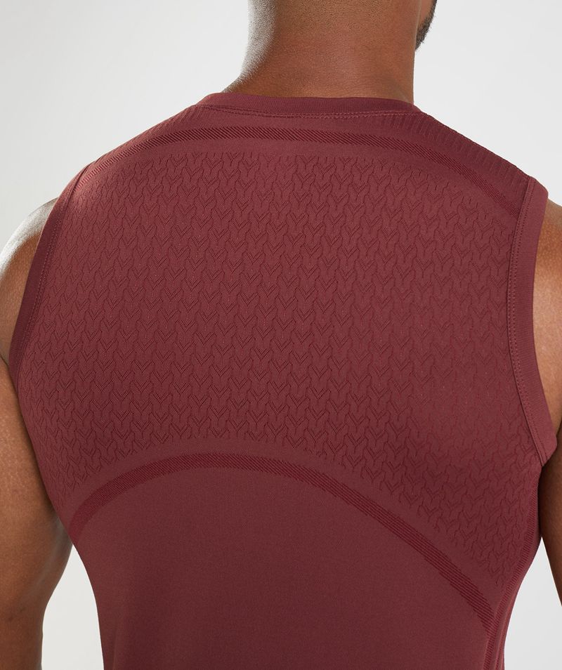 Men's Gymshark 315 Seamless Tank Tops Burgundy | USA  8956-CYROF