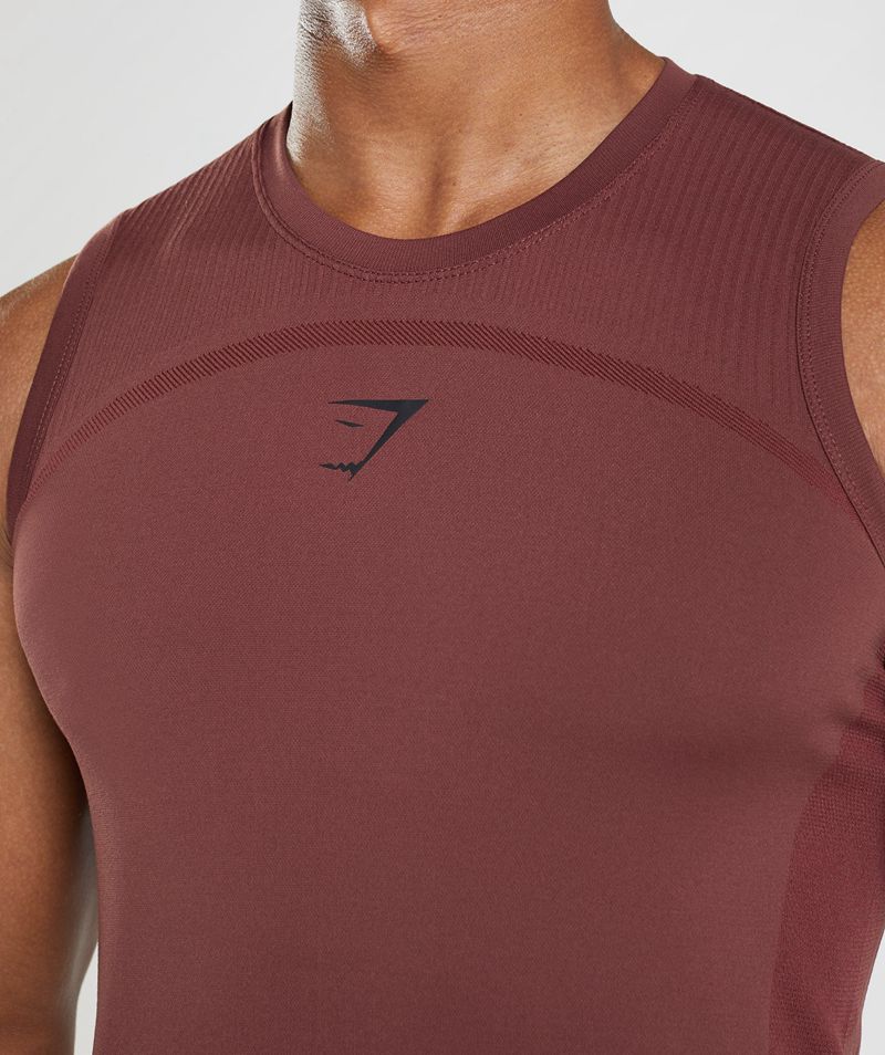 Men's Gymshark 315 Seamless Tank Tops Burgundy | USA  8956-CYROF