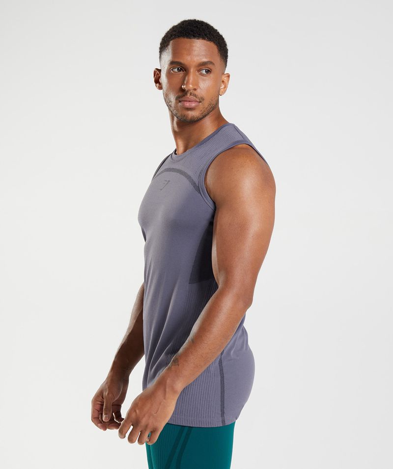 Men's Gymshark 315 Seamless Tank Tops Purple | USA  7391-GTJQZ