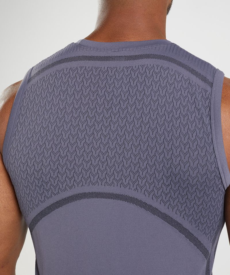 Men's Gymshark 315 Seamless Tank Tops Purple | USA  7391-GTJQZ