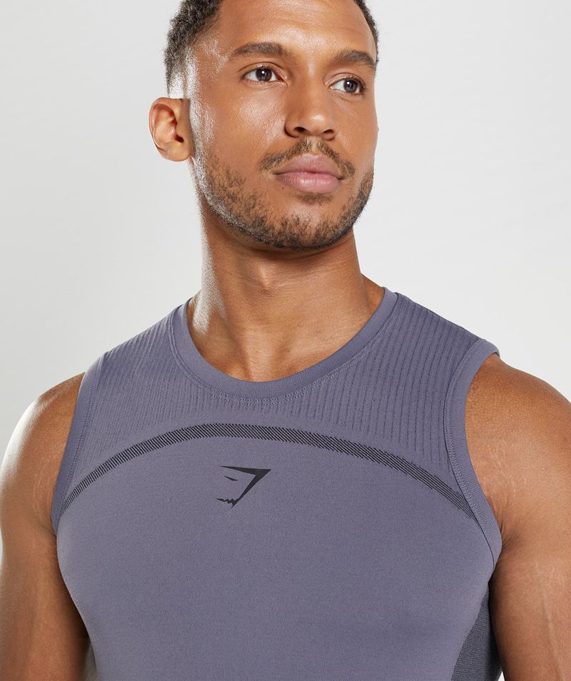 Men's Gymshark 315 Seamless Tank Tops Purple | USA  7391-GTJQZ