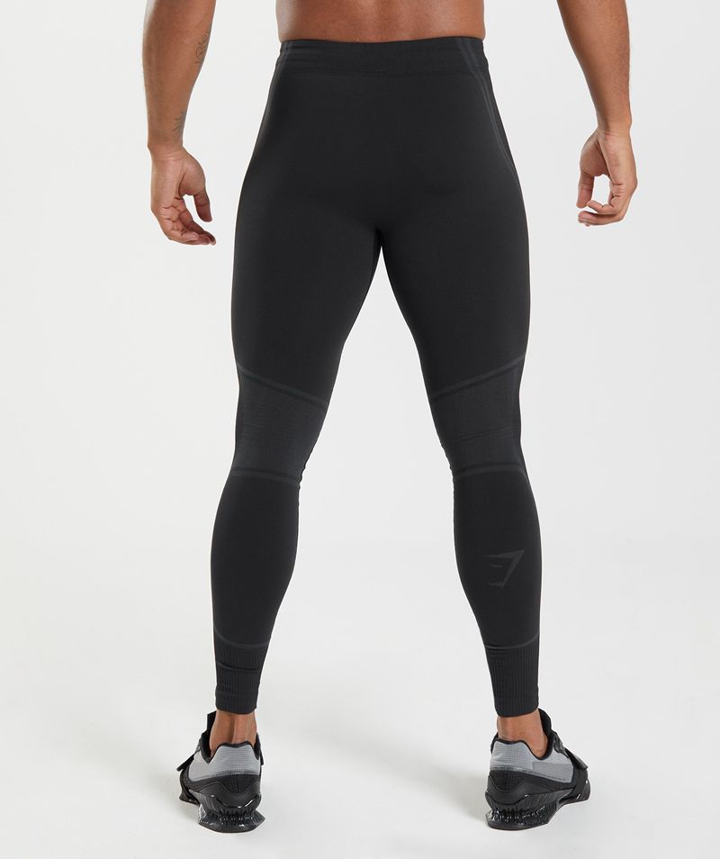 Men's Gymshark 315 Seamless Tights Black | USA  2713-FHVLI