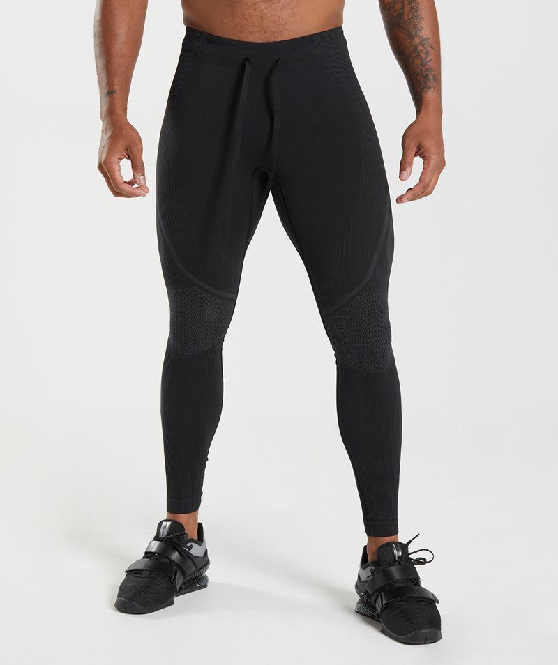 Men\'s Gymshark 315 Seamless Tights Black | USA  2713-FHVLI