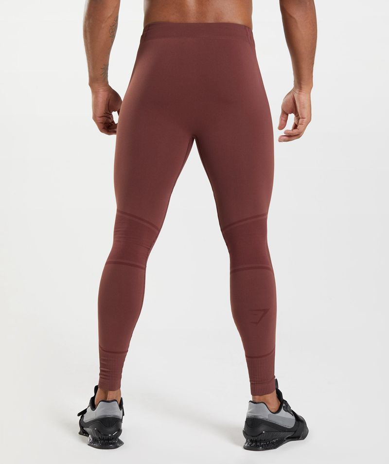 Men's Gymshark 315 Seamless Tights Burgundy | USA  5712-GXKDE