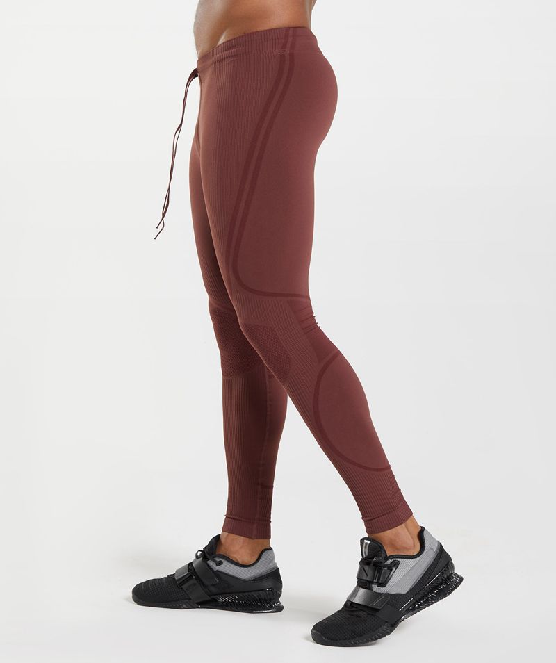 Men's Gymshark 315 Seamless Tights Burgundy | USA  5712-GXKDE