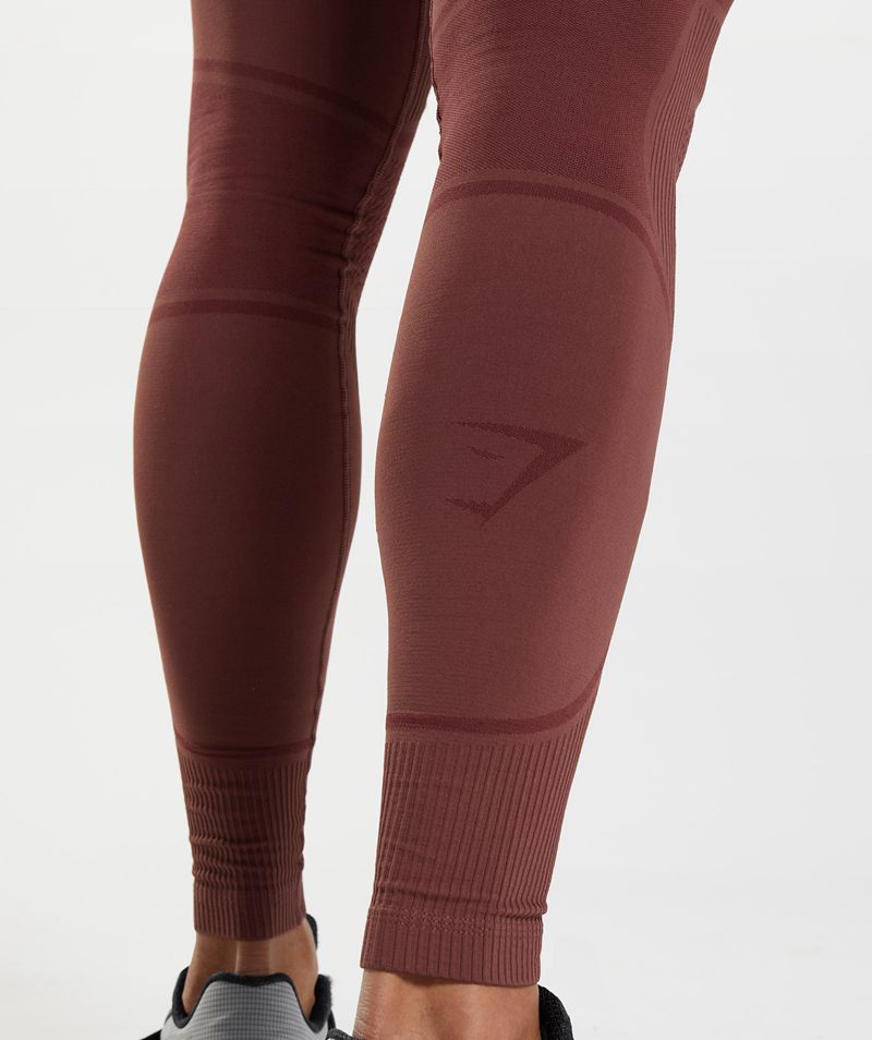 Men's Gymshark 315 Seamless Tights Burgundy | USA  5712-GXKDE