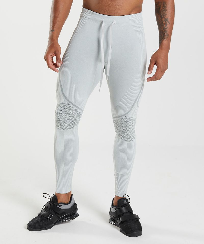 Men\'s Gymshark 315 Seamless Tights Light Grey | USA  6132-TQFJK