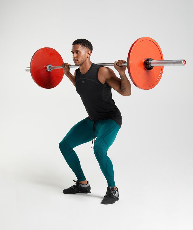 Men's Gymshark 315 Seamless Tights Turquoise | USA  4190-XDAEC