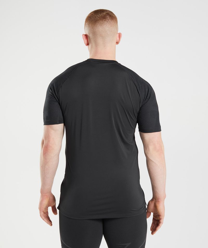 Men's Gymshark 315 T-Shirts Black | USA  5729-MFXBA