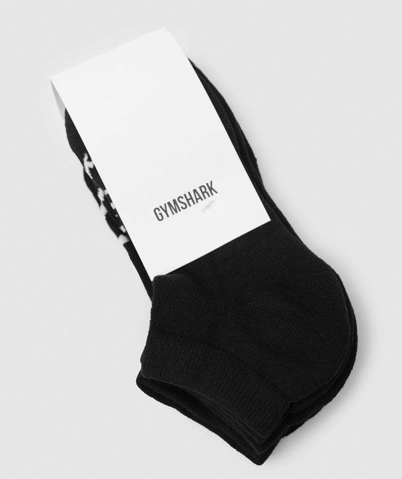 Men's Gymshark Ankle 3pk Socks Black | USA  4513-KXQVI