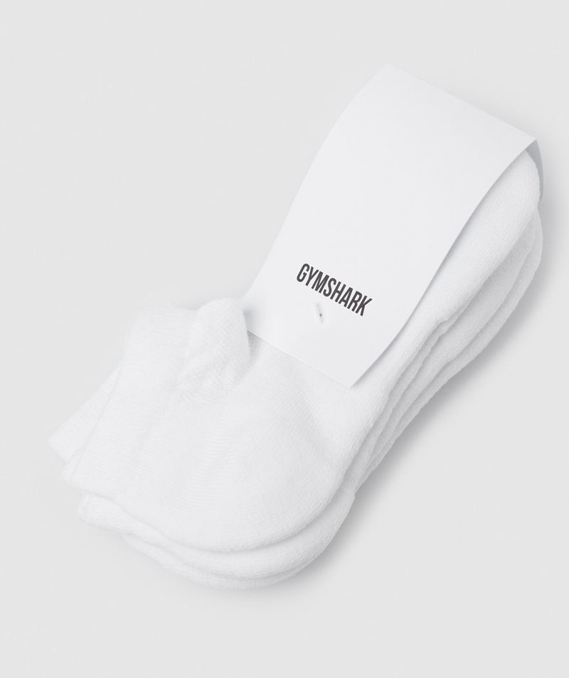 Men's Gymshark Ankle 3pk Socks White | USA  6203-QVODF