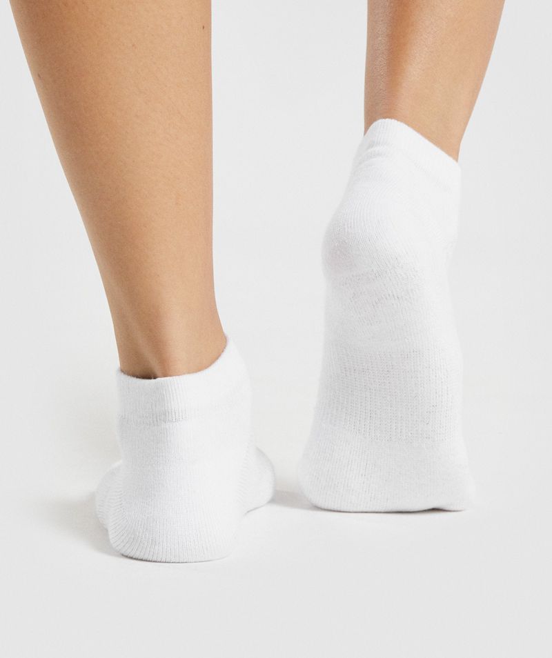 Men's Gymshark Ankle 3pk Socks White | USA  6203-QVODF