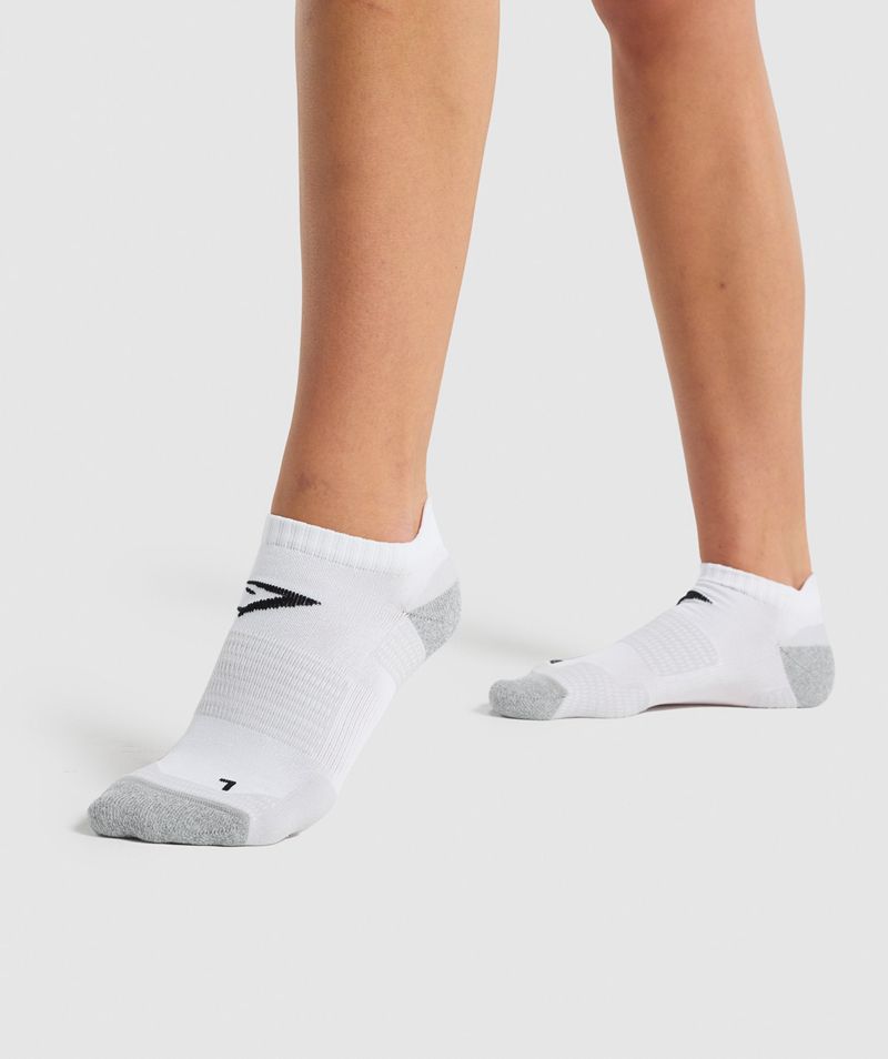 Men's Gymshark Ankle Performance Socks White | USA  7612-MFXKD