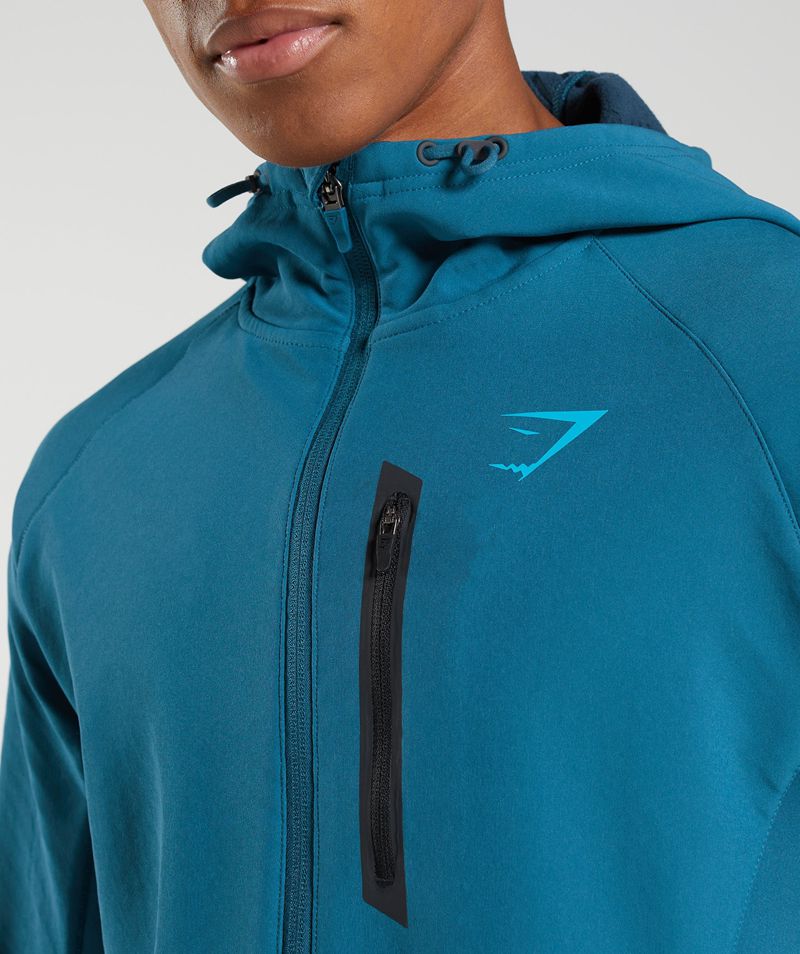 Men's Gymshark Apex Jackets Blue | USA  6347-XYRLQ