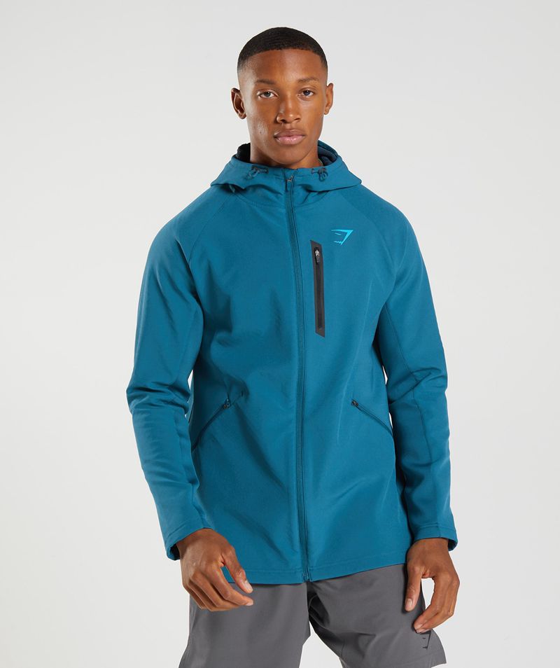 Men\'s Gymshark Apex Jackets Blue | USA  6347-XYRLQ