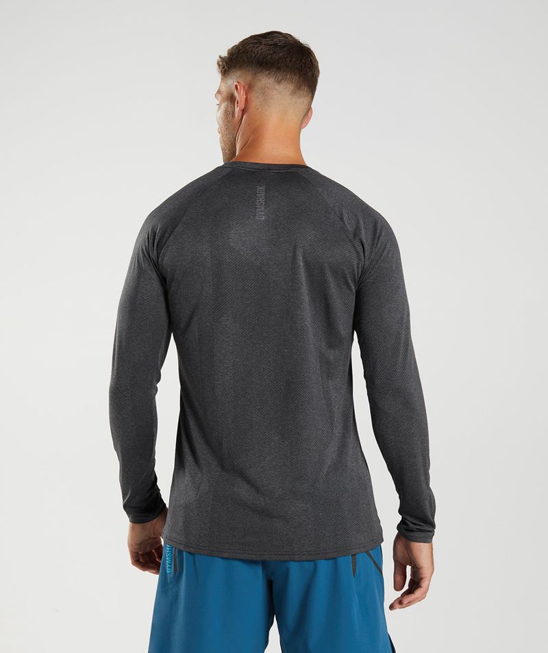 Men's Gymshark Apex Long Sleeve T-Shirts Black | USA  4079-UQYCV