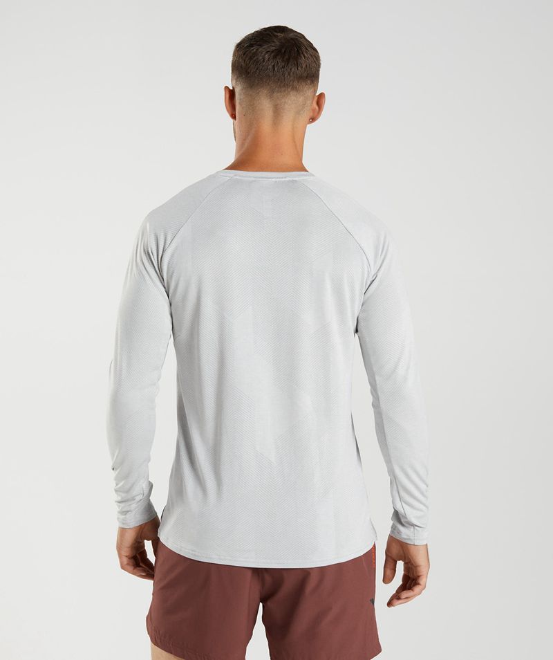 Men's Gymshark Apex Long Sleeve T-Shirts Light Grey | USA  8403-HNYGZ