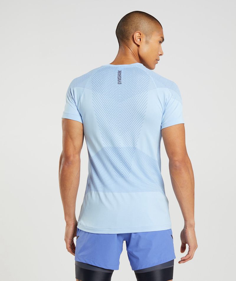 Men's Gymshark Apex Seamless T-Shirts Blue | USA  0278-TPHNA