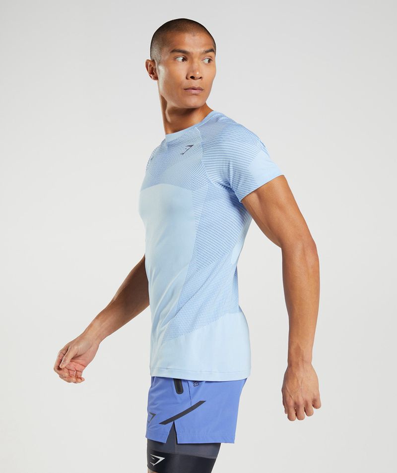 Men's Gymshark Apex Seamless T-Shirts Blue | USA  0278-TPHNA