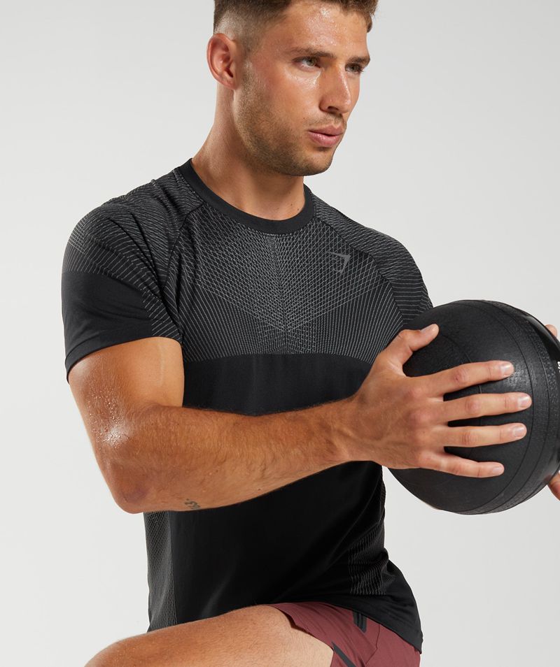 Men's Gymshark Apex Seamless T-Shirts Black | USA  3148-QLPDC