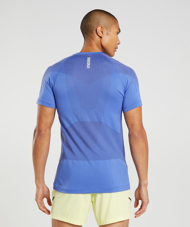 Men's Gymshark Apex Seamless T-Shirts Blue | USA  7601-QMENP